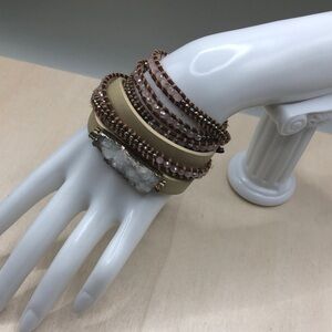 Curated bundle wrap bracelets boho style Lizou and more, boho layered look.